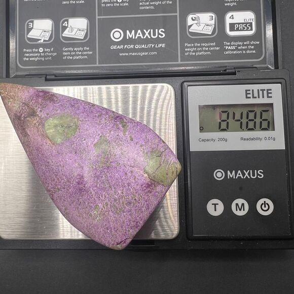 Rare Stichtite in Serpentine (Atlantisite) Tear Drop Tower (2) - Picture 11 of 11